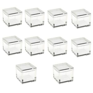 vigan 10pcs/set acrylic cases element cubes box for element cube shape clear boxes collection storage for 10mm 25.4mm element cubes (10pcs s(14x14x14mm))