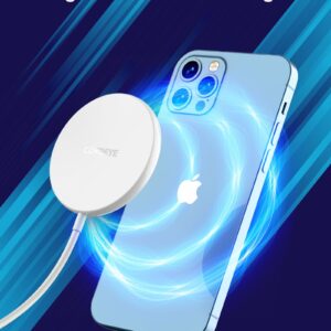 Magnetic Wireless Charger Compatible with MagSafe Charger, for iPhone Wireless Charger with 20W PD USB C Charger for iPhone 15/15 pro/15 plus/15 promax/ 14/14 pro/14 pro max/ 13 (White 1 Pack)