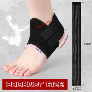 Junkin 2 Pairs Kid's Ankle Support Brace Elastic Ankle Compression Sleeve Neoprene Ankle Wraps Adjustable Sports Foot Brace Protector Breathable Calf Ligament Compression Bandage