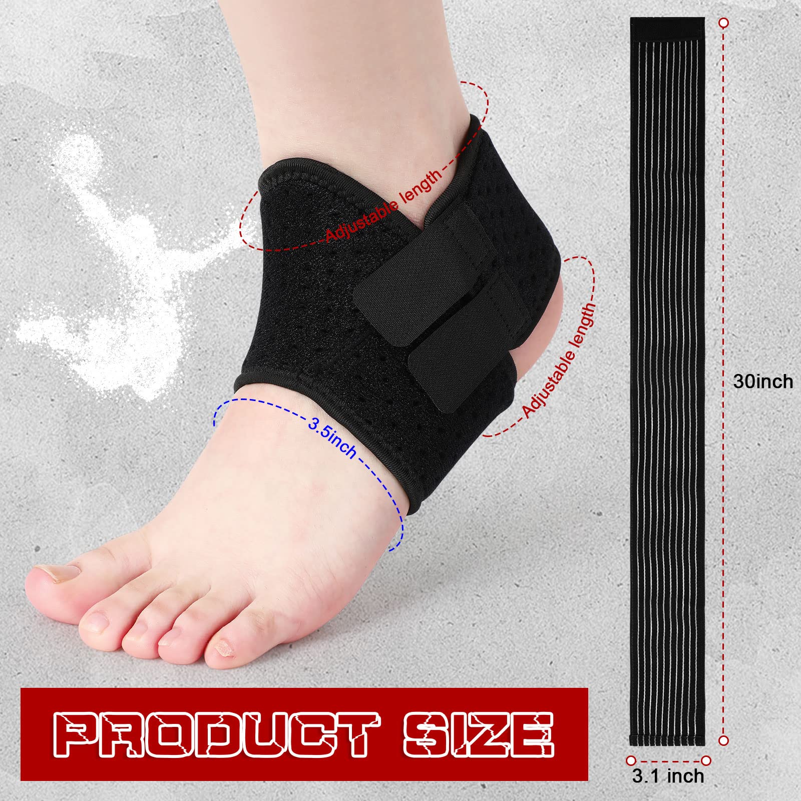 Junkin 2 Pairs Kid's Ankle Support Brace Elastic Ankle Compression Sleeve Neoprene Ankle Wraps Adjustable Sports Foot Brace Protector Breathable Calf Ligament Compression Bandage