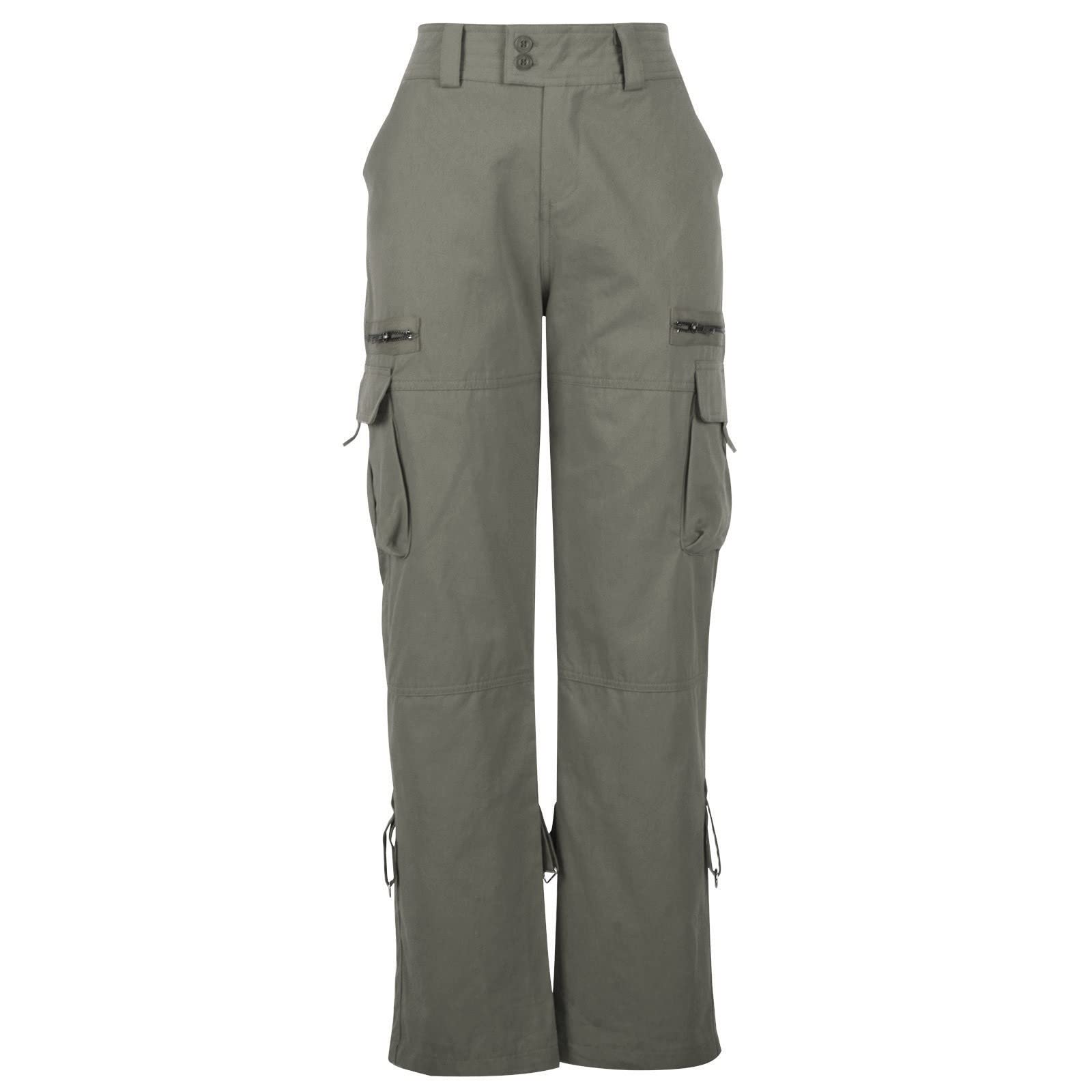 MELDVDIB Hiking Cargo Pants for Women Baggy High Waist Wide Leg Joggers Pants Tactical Streetwear Military Combat Work Pants Gray