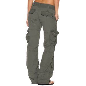 MELDVDIB Hiking Cargo Pants for Women Baggy High Waist Wide Leg Joggers Pants Tactical Streetwear Military Combat Work Pants Gray