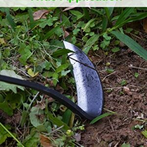 Japanese Weeding Sickle Hoe, 17" Gardening Hand Weeder Nejiri Kama Blade Tool Digging and Cutting Weed Remover, High-Carbon Steel One-Piece Molding with Hard Wood Handle, Very Sharp Edge Quick Work