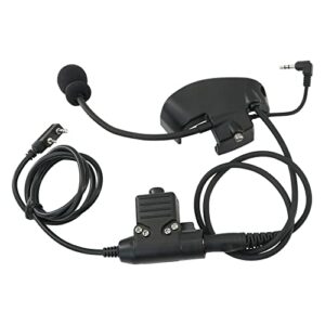 TSVISIONCORE Microphone & PTT for Howard Leight Impact Sports Noise Cancelling Headphones Airsoft (Black)