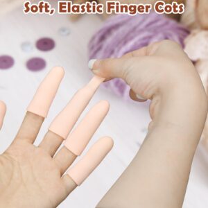 20Pcs Gel Finger Cots Thumb Protector, Silicone Finger Sleeves Cover Protection for Finger Tips, Finger Gloves Caps Finger Protectors for Wounds Hand Eczema, Finger Arthritis, Finger Cracking (Nude)