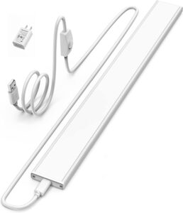 asoko plug-in under cabinet lighting, 16inch led workbench lights with super brighten 700lumen and dimmable 6000k cool white, memory function desk lamp for kitchen sink/desk/workbench
