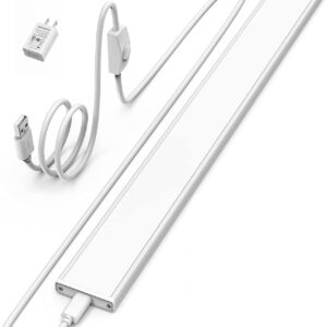 ASOKO Plug-in Under Cabinet Lighting, 16Inch LED Workbench Lights with Super Brighten 700Lumen and Dimmable 6000K Cool White, Memory Function Desk Lamp for Kitchen Sink/Desk/Workbench