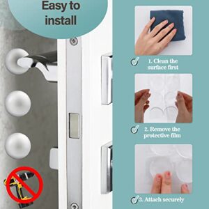 6PCS Door Stopper Wall Protector Wall Shield Bumper Guard from Door Knobs Clear Round Door Knob Bumper Cover Reusable Self Strong Adhesive Absorbent Gel Door Stop Stick (1.57inch)