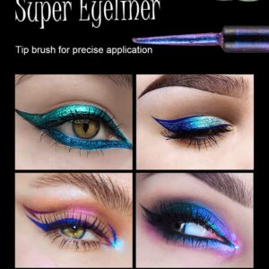 Mysense Chameleon Liquid Glitter Eyeliner, Metallic Satin Eyeliner Liquid Liner Multi-Reflective Sparkle Finish, Smudge-proof Long-lasting Glitter Eye Shadow Makeup, 01 Gold