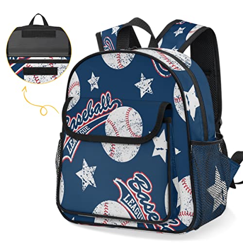 Pardick Baseball Kids Backpack for Boys Girls Toddler Backpack Lightweight Preschool Kindergarten Backpack with Chest Strap Baseball Ball Children Bookbag for School, Travel, Nursery