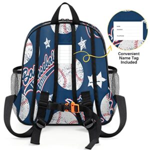 Pardick Baseball Kids Backpack for Boys Girls Toddler Backpack Lightweight Preschool Kindergarten Backpack with Chest Strap Baseball Ball Children Bookbag for School, Travel, Nursery