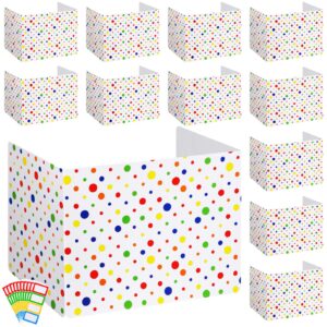 teling large school privacy boards for student desks polk dot students classroom privacy folder study carrel reduces distractions privacy boards for student desks test dividers 45x13.5 inch (24 pcs)