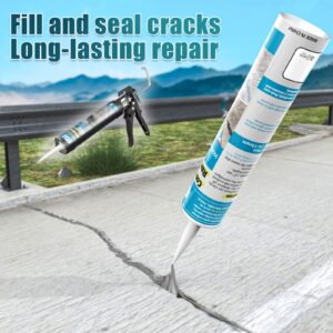 E-SDS Concrete Crack Filler and Sealant Self-Leveling, Polyurethane Construction Crack Flexible Sealant Sealing Horizontal Cracks, Gray 10.5 fl. oz (3 Pack)