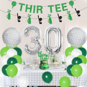 kreat4joy Golf 30th Birthday Decorations, 30th Birthday Decorations for Men, Thir-Tee Birthday Banner Cake Topper Glitter, Golf Ball Foil Balloons for 30th Golf Sports Theme Birthday Party Decorations