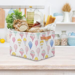 Fabric Storage Bins Hot Air Balloon Cute Small Shelf Basket With Handles Decorative Cubes Box Organizer Containers for Shelves Home Office Decor