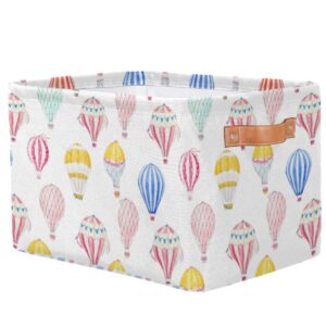 Fabric Storage Bins Hot Air Balloon Cute Small Shelf Basket With Handles Decorative Cubes Box Organizer Containers for Shelves Home Office Decor