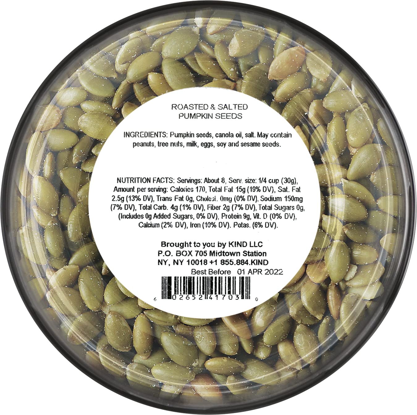 KIND Roasted & Salted Pumpkin Seeds, 7.0 Ounce, 1