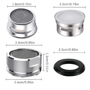 4Pcs Faucet Aerator 4 Pack Kitchen Sink Aerator Replacement Parts With Brass Housing 15/16 Inch Male Thread Aeratorwith gasket for kitchen and bathroom