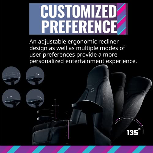 Cooler Master Synk X Ultra Black Ergonomic Real-Time Tactile Immersion Chair, Retractable Leg Rest, All-in-one Controller, Breathable Fabric, Stable Rolling Base, Solid Structure (IXC-SX1-K-US1)