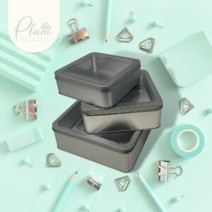 Plum Designs 3 Metal Cookie Tins With Lids