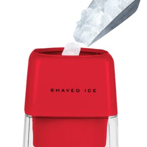 Nostalgia Retro Electric Table-Top Snow Cone Maker, Vintage Shaved Ice Machine Includes 1 Reusable Plastic Cup and Ice Mold, Red