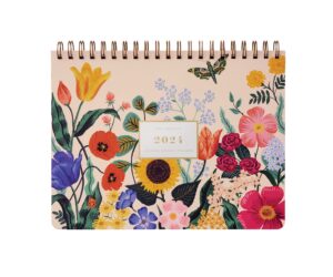 rifle paper co. 2024 blossom 12-month top spiral planner - monthly and weekly dated planner, sturdy double spiral top, space for monthly notes and weekly to do list