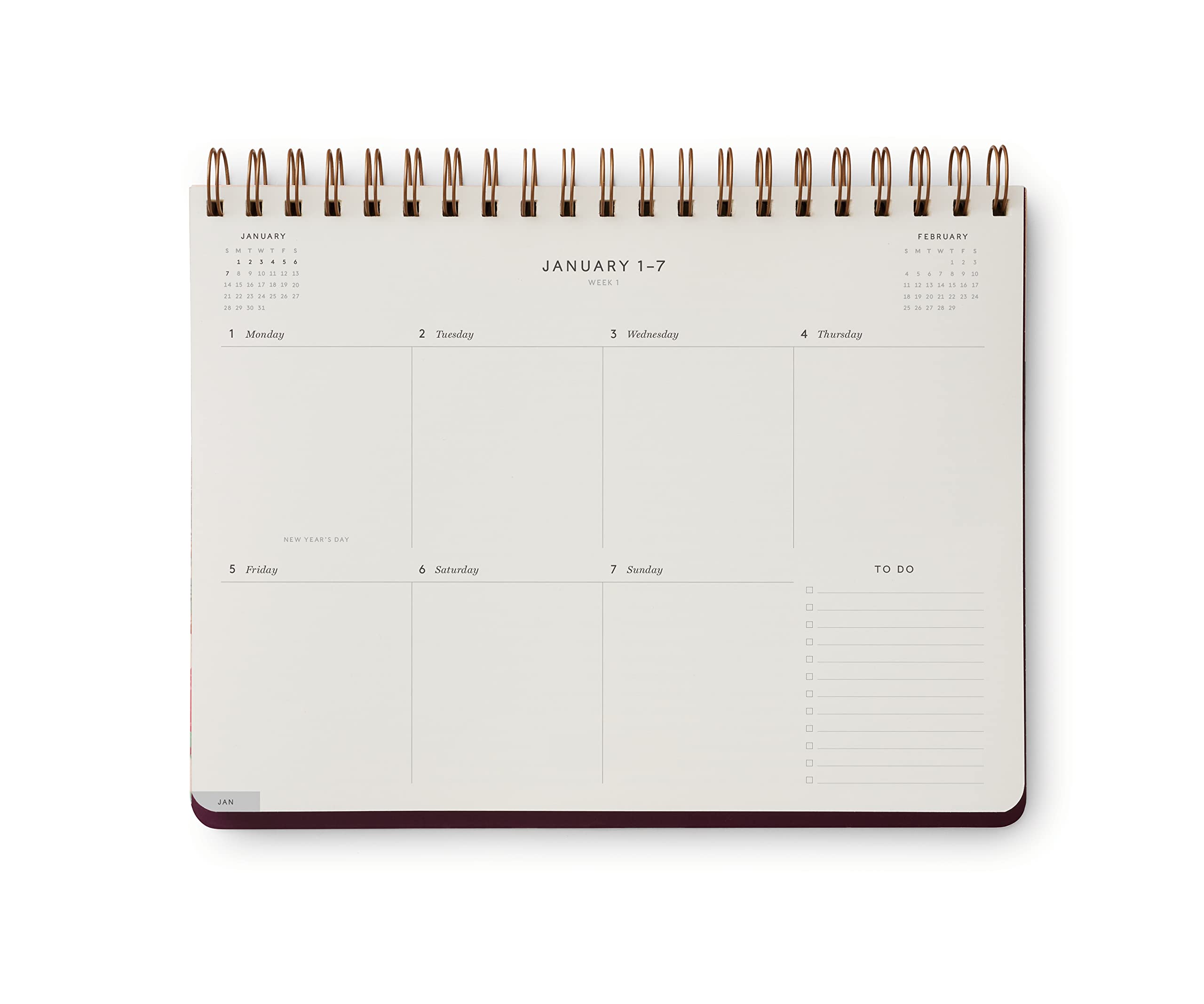 RIFLE PAPER CO. 2024 Blossom 12-Month Top Spiral Planner - Monthly and Weekly Dated Planner, Sturdy Double Spiral Top, Space for Monthly Notes and Weekly To Do List