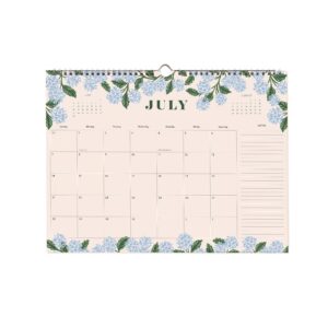 RIFLE PAPER CO. 2024 Appointment Calendar | 12 Month Dated Calendar, Space for Daily Engagement and Monthly Notes, Double Spiral with Center Notch for Easy Hanging (12" L x 16" W), Blossom