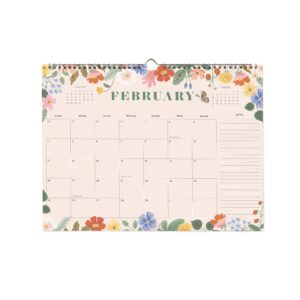 RIFLE PAPER CO. 2024 Appointment Calendar | 12 Month Dated Calendar, Space for Daily Engagement and Monthly Notes, Double Spiral with Center Notch for Easy Hanging (12" L x 16" W), Blossom