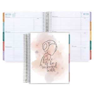 erin condren 7x9 coiled academic planner (july 2024 - june 2025) - watercolor leia cover, star wars theme, platinum coil
