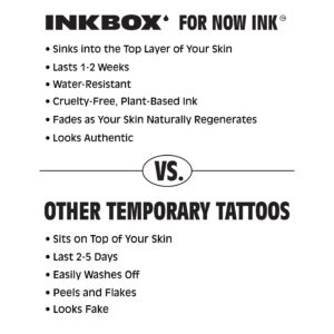 Inkbox Temporary Tattoos, Extra-Large Semi-Permanent Tattoo, One Premium Easy, Long Lasting, Water-Resistant Temp Tattoo with For Now Ink - Lasts 1-2 Weeks, Flower Tattoo 5.5x9 in, Moody Bloom