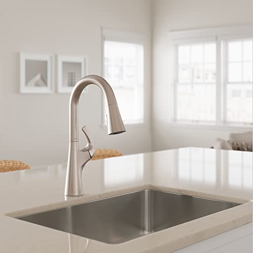 Pfister Talega Kitchen Faucet with Pull Down Sprayer, Single Handle, High Arc, Spot Defense Stainless Steel Finish, F5297TEGS