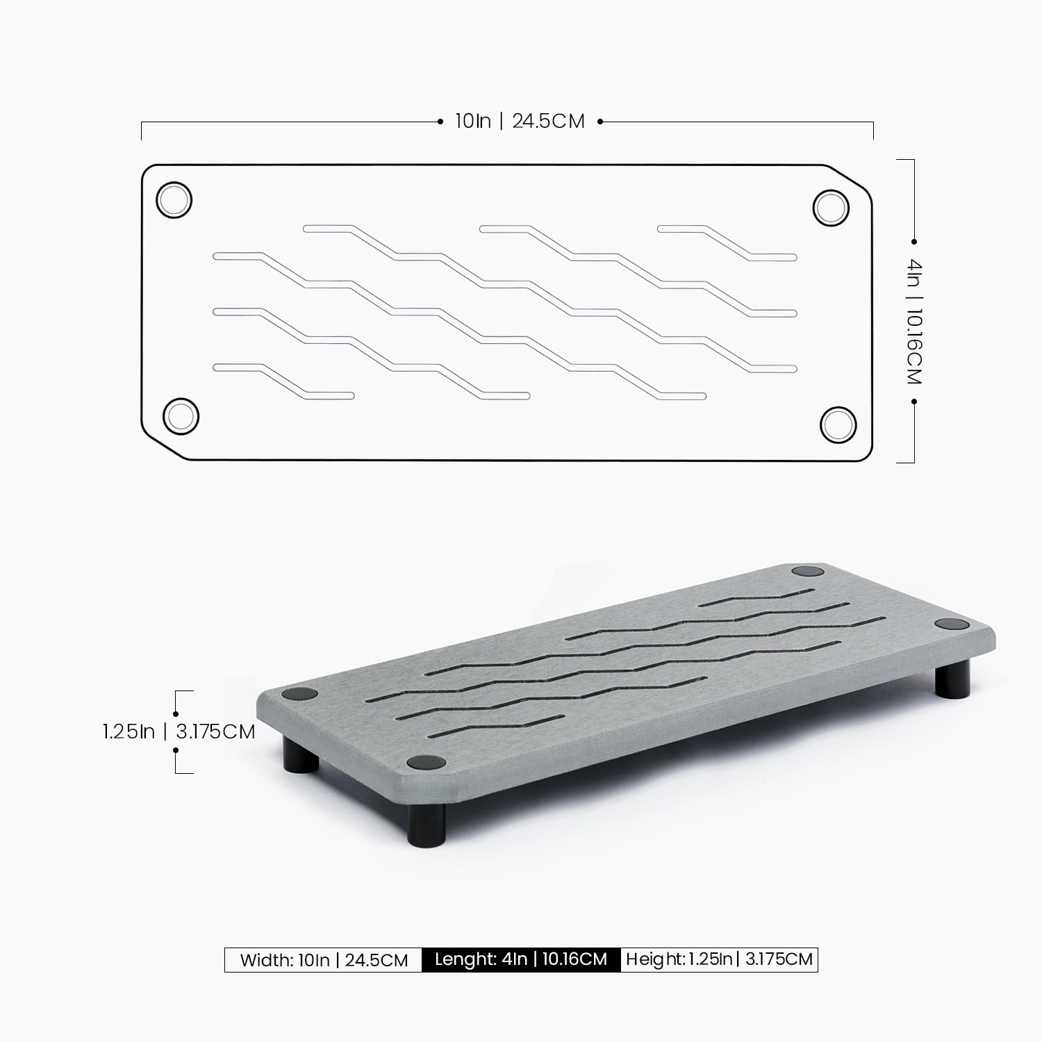 Mondano Stone Bath Mat, Diatomaceous Earth, Non-Slip, Quick Drying, Absorbent, Sink Caddy