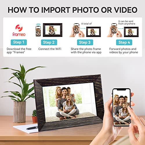 Digital Picture Frame 8 Inch Digital Photo Frame WiFi, 1280x800 IPS HD Touch Screen Smart Frame, 32GB Storage, Auto-Rotate, Wall Mountable, Share Photos/Videos Instantly via Frameo App from Anywhere