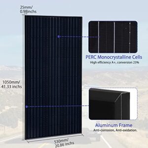 WUZECK Solar Panel Kit 12V 200W Lightweight 100Watt Monocrystalline PV Module with 20A Charge Controller Off Grid Power for Boat Rvs Cabin Battery Backup(200W Solar Panel kit)