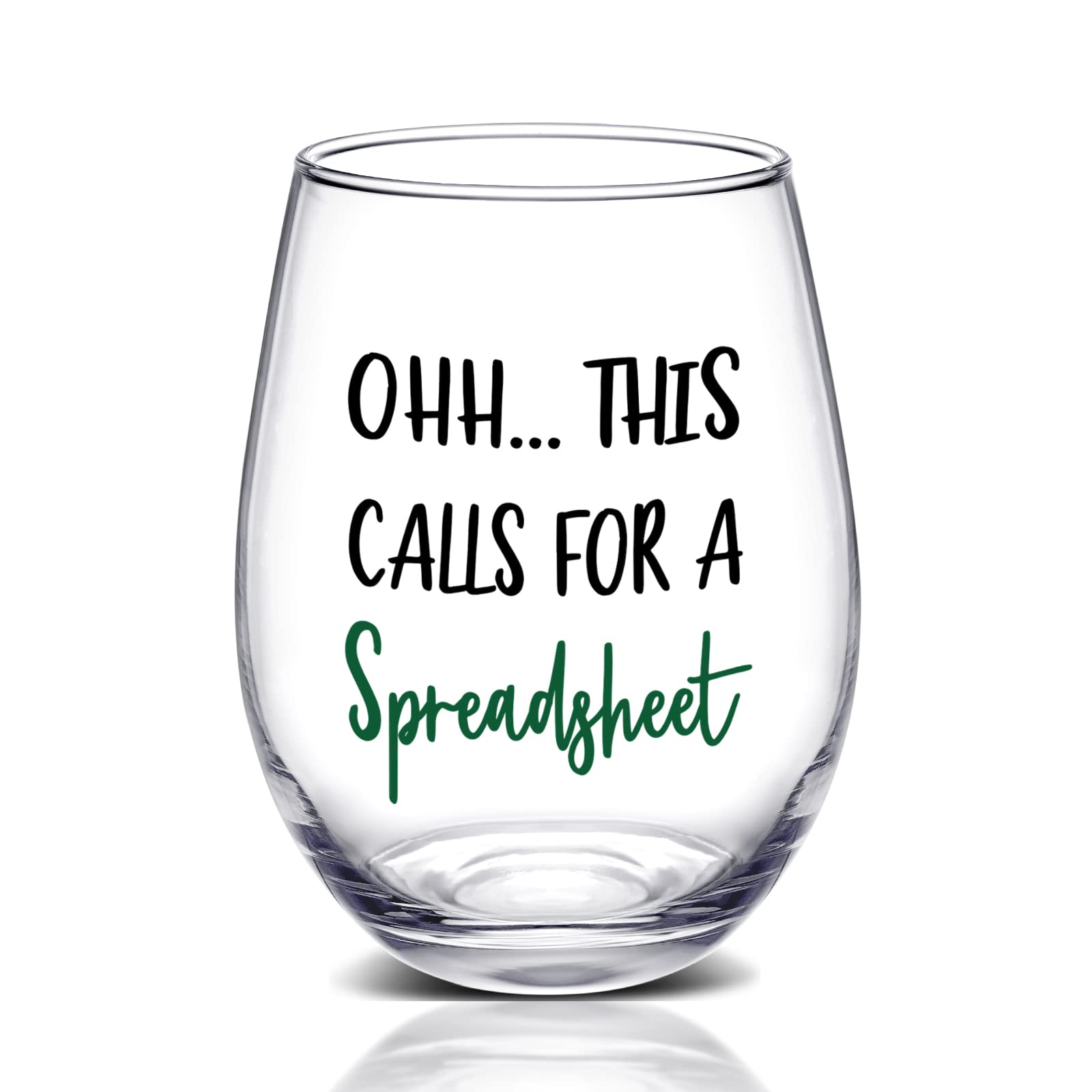 DAZLUTE Accountant Gifts, This Calls for A Spreadsheet Stemless Wine Glass for Women Accountant Banker Coworkers CPA Graduation Boss Friends, Spreadsheet Gifts for Office Nerd Christmas Birthday, 17oz