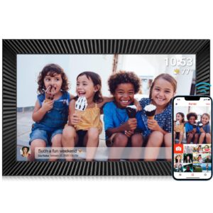 frameo wifi digital photo frame 10.1 inch with 32gb internal storage smart digital photo frame with ips touch screen 1280x800 digital picture frame share photos or videos instantly via frameo app