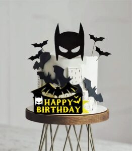 gallarato superhero bat birthday cake topper man boy happy birthday cake decorations for bat hero themed birthday party supplies bat birthday decor