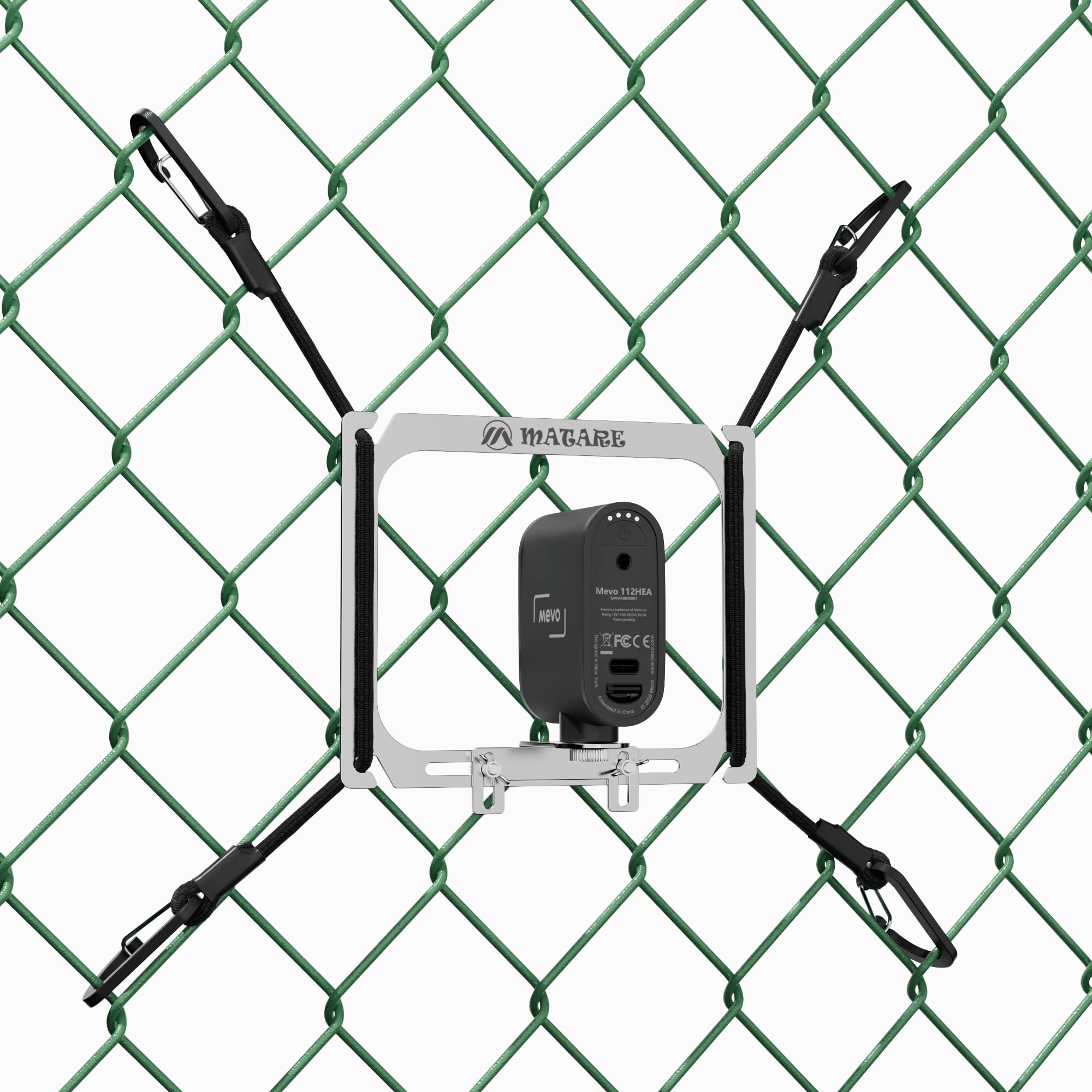 Cell Phone Fence Mount for iPhone, Mevo Start, Phones, GoPro and Other Action Cameras, to a Chain Link Fence for Recording Baseball,Softball and Tennis Games