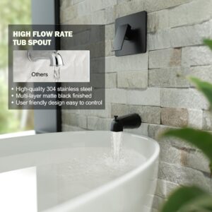 Alesco Tub Shower Faucet, Black Shower Faucet Set with 8-Inch Shower Head and Tub Spout, Shower Head and Handle Set Include Shower Valve, Tub Shower Trim Kit, Matte Black