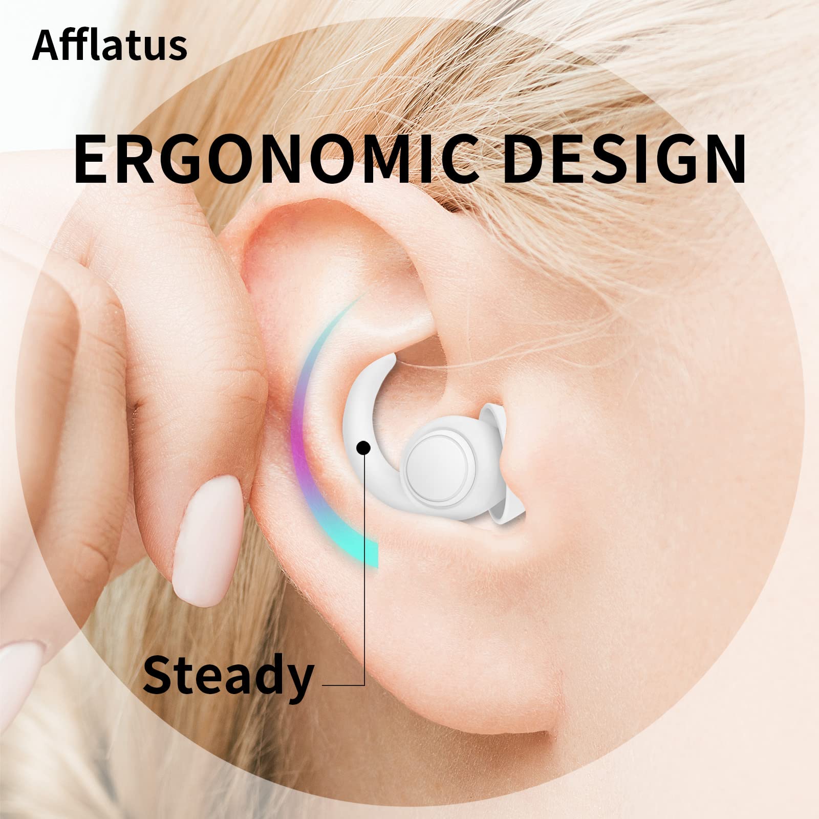 Afflatus Small Ear Plugs Kids (Children Age 10-17) or Adults with Small Ear Canals, Small Earplugs Kids, Noise Reduction, Sleeping, Concerts, Airplane Pressure. (Size S, Pairs*2)