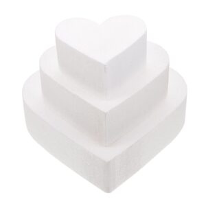 kisangel polystyrene cake wedding cake stand 3pcs cake foams dummies heart shaped polystyrene model diy cake modelling for wedding arts crafts decor wedding decor fake cake foam