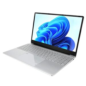 Portable Laptop, 4 Core 4 Wire 100-240V 15.6in Notebook Computer 7000mAh Battery Backlit Reading Keyboard for Windows 10 (12+256G US Plug)