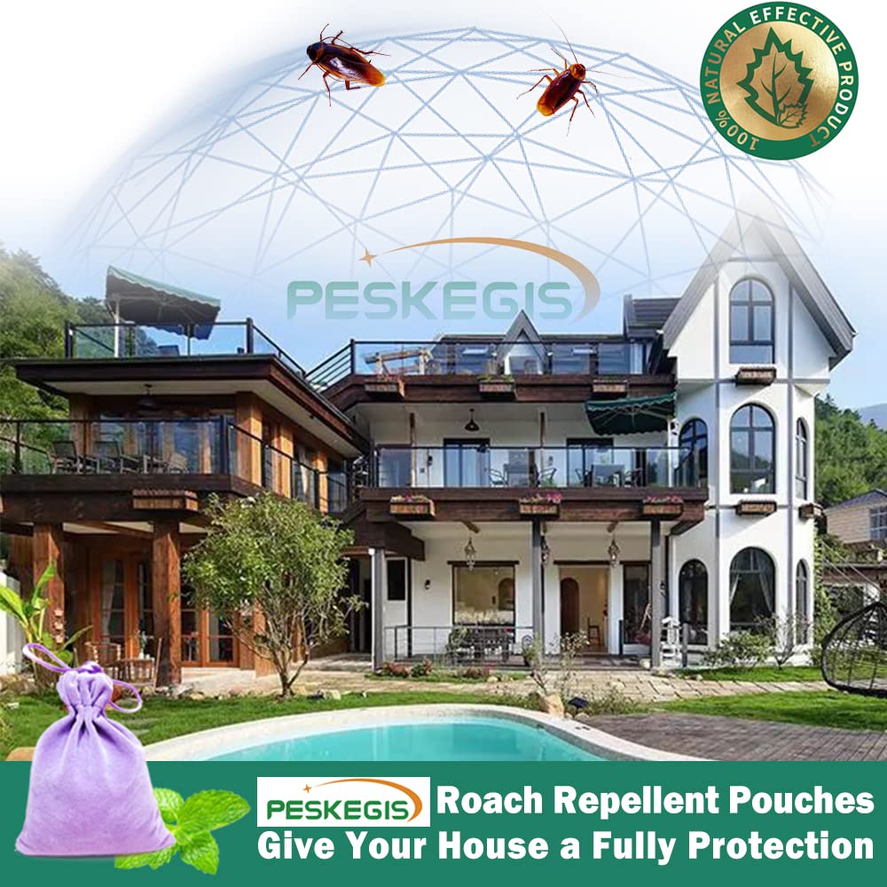 10 Pack Roach Repellent for Home, Natural Ingredients Roach Repellent Indoor Safe for Children and Pets, Environmentally Friendly Pest Control Pouches Provide Long-Lasting Protection