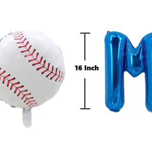 Blue Baseball Home Run Banner Balloons - Home Run Letter Foil Balloon - Soft Ball Sport Match Birthday Party Balloon Decoration