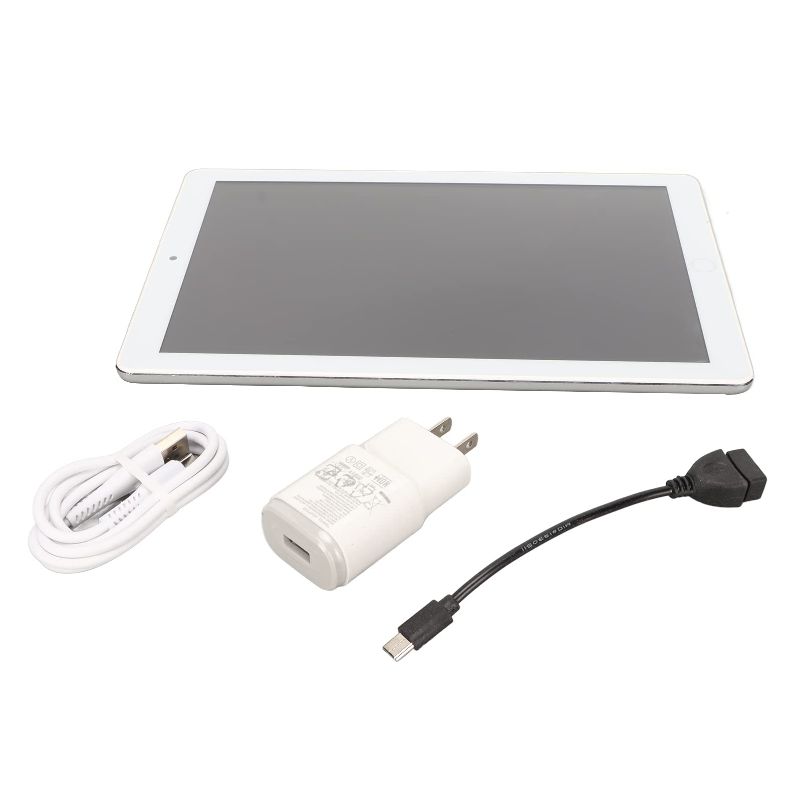 Kufoo Portable Tablet, Silvery 100 to 240V Octa Cores Tablet 1960x1080 for Children for Office (US Plug)