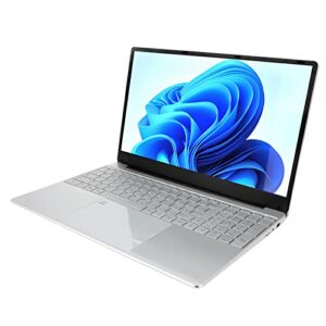 naroote laptop, 2k resolution ips screen 12gb 256gb 4 cores 4 threads 100-240v 15.6in laptop with touchpad for windows 10 for study (12+256g us plug)
