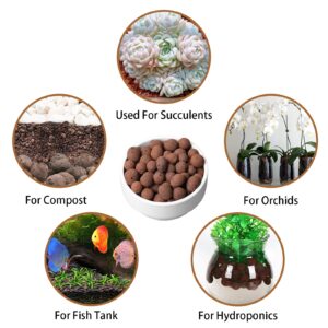 WAURHER Leca Expanded Clay Pebbles 10LBS Grow Media for Indoor Plants Hydroponic Growing Gardening System Supplies …