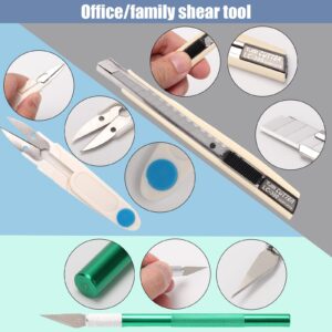 MILUSONG 9-in-1 Basic Portable Tools Kit Includes Scissors, Utility Knife, Craft Knife, Ruler, Tape Measure, Sewing Scissors, Tweezers toos Set for Home and Office