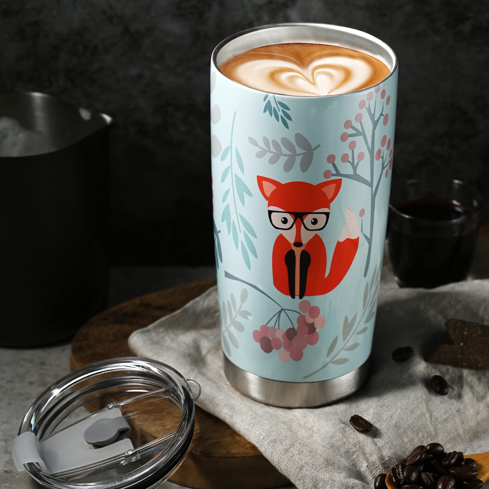 HIPOODAN Fox Gifts for Women, Birthday Gifts for Fox Lover, Mothers Day Gifts for Fox Mom- Best Friend Funny Gifts for Women Birthday Christmas 20oz Stainless Steel Fox Tumbler